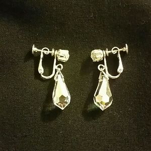 Vintage Aurora Borealis dangle clip/screw earrings